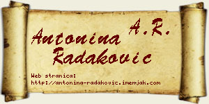 Antonina Radaković vizit kartica